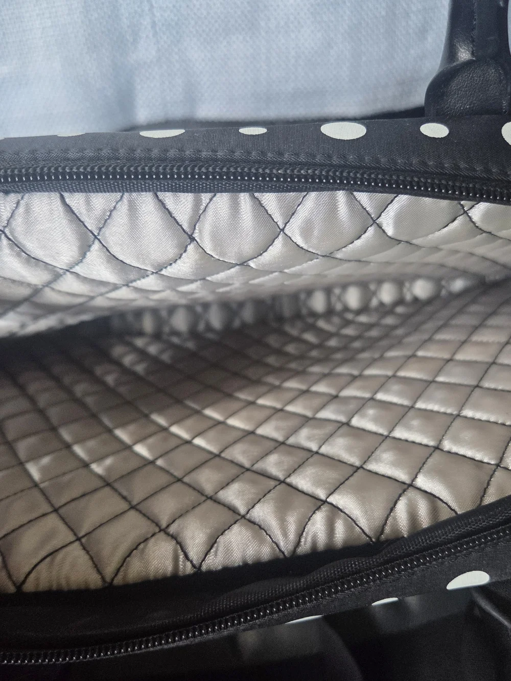 Polka Dot Black & White Laptop Messenger Bag